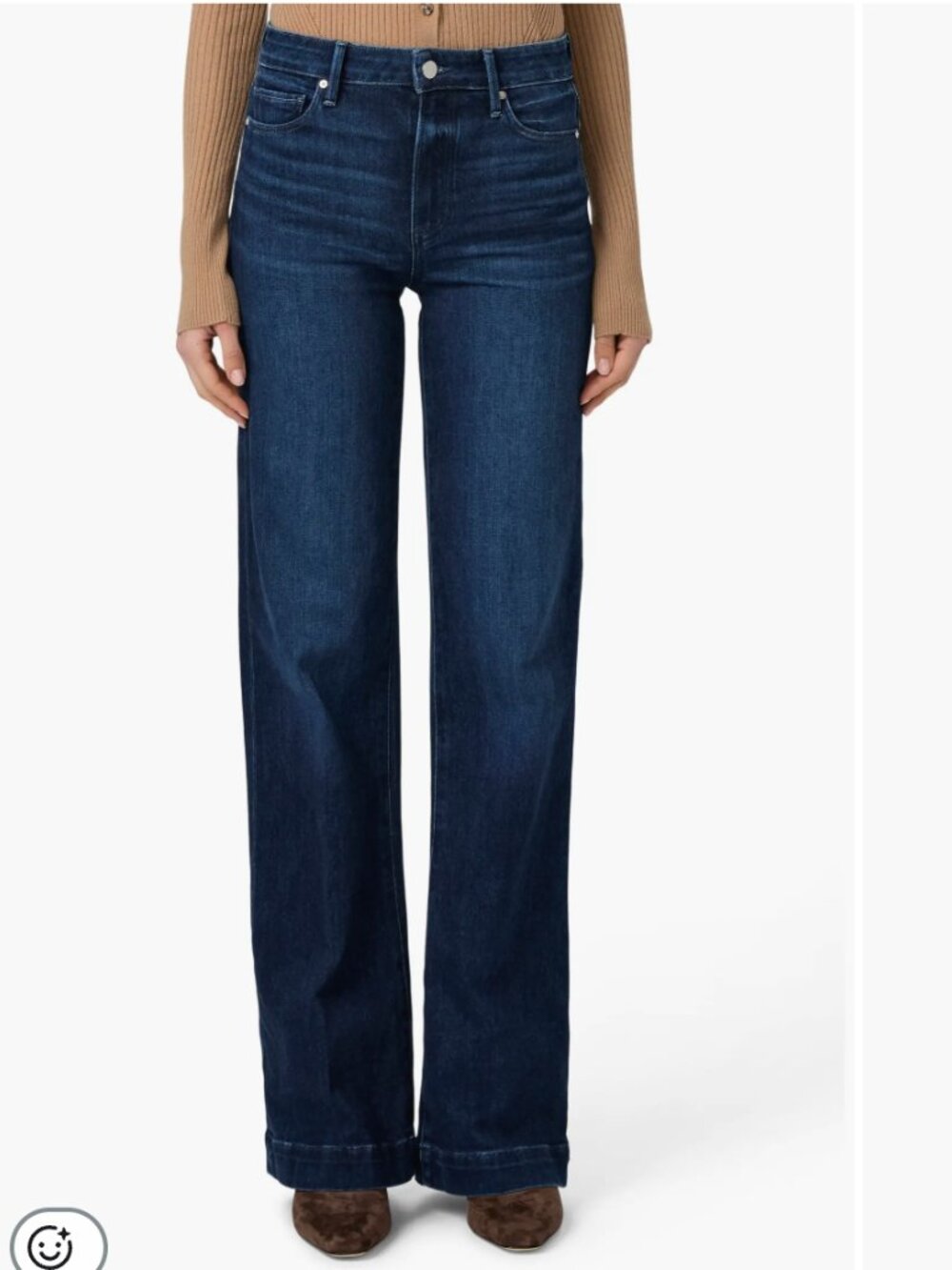 Paige Leenah High Waist Wide Leg Trouser style Jeans, Praline Blue, Size 33